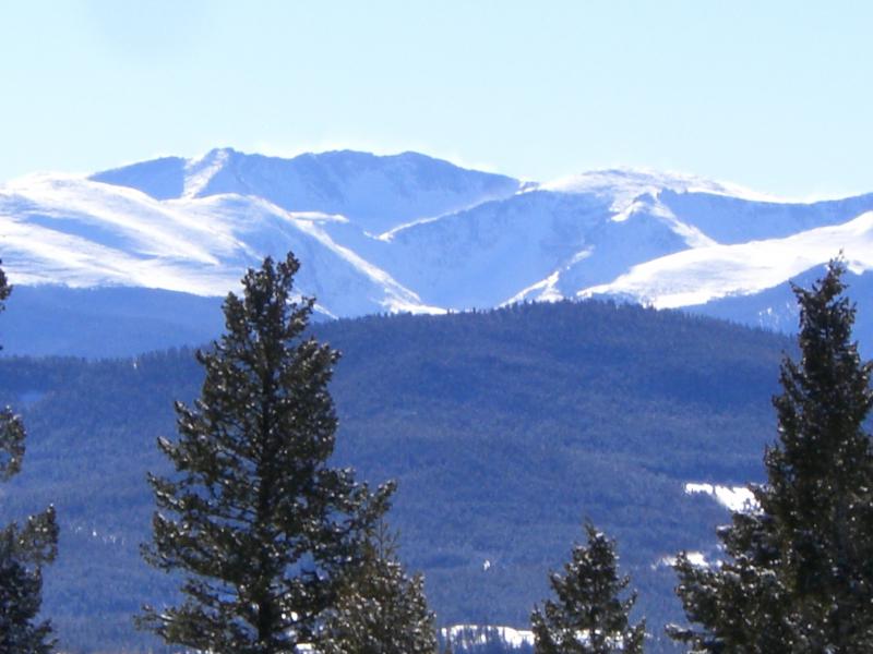 view of Mt Evans from my deck